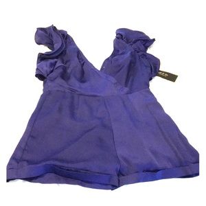 Purple silk romper